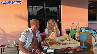 Naughty 18 Girl Fucks Dad's Friend In Doggystyle, Almost Caught, Gets Cum In Mouth