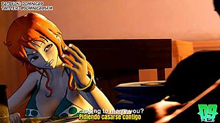 nami gets pounded hard by luffy in anime style