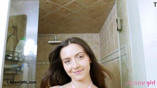 Alluring Teen 18+ Brunette Fresh from Steamy Shower