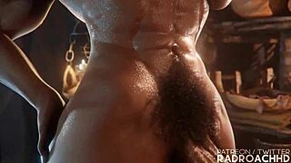 Lara's Guts Get Rocked Hard by Futanari in Extended Action