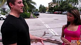 Damn! Philly Jhon can't stop sucking Veronica Rodriguez's sexy feet for footjobs!