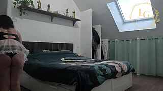 Chubby maid Lexie Grants seduces in sexy cosplay lingerie