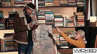 super hot blonde model strips lingerie for missionary fuck and deepthroat 😍