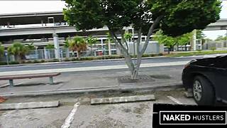 Amateur blonde sucks big black cocks passionately