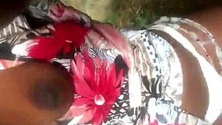 Black amateur talks dirty while showing small tits and pussy in homemade video