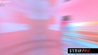 Freaky blonde exotic girl twerks, strips, humps in panties and fishnets