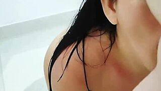 helping the maid's daughter with morning milk in public outdoor