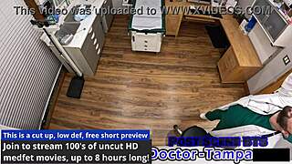 What’s happening backstage with Dr. Tampa during Alix Avery’s pre-employment physical?