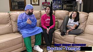 What’s happening backstage with Dr. Tampa during Alix Avery’s pre-employment physical?