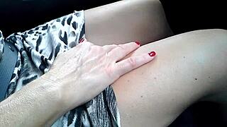 Masturbation in Car While Driving with Public Flashing