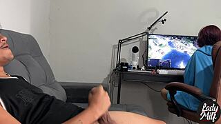 Caught him jerking off, gave blowjob