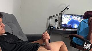 Caught him jerking off, gave blowjob