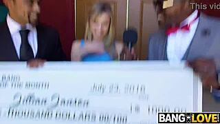 Jillian Janson in group scene with Jay Bangher