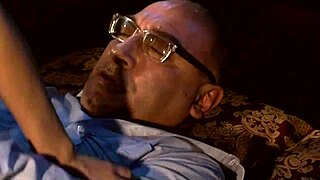 hey, check this old man banging a horny milf's tits!