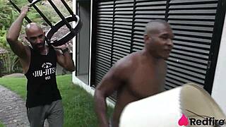 naughty boss paid helpers with a treat and fun in the hair