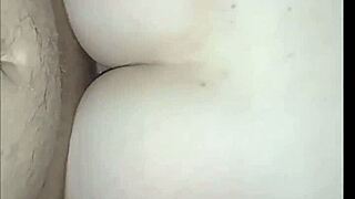 Hot redhead nymphomaniac bends over for quickie fucking in public, showing natural tits and vagina