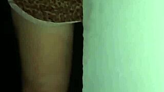 Hot redhead nymphomaniac bends over for quickie fucking in public, showing natural tits and vagina