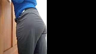 real nurse shows off sexy big ass at hospital