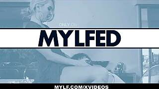 Naughty Avery Cristy gets whipped by busty teacher Richelle Ryan in intense lesbian discipline.