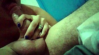 Hot MILF sucking dick hard, gagging on it for a good blowjob! She moans passionately.