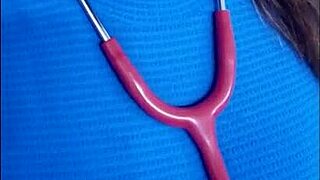 real nurse shows off sexy big ass at hospital