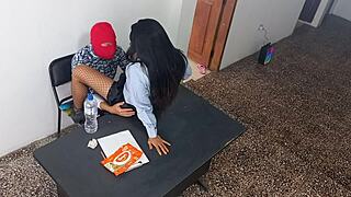 My stepfather’s secretary bent over in the office, so I took her hard! 😈