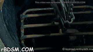 Tied bondman gagged yet pleasured by relentless vibrator