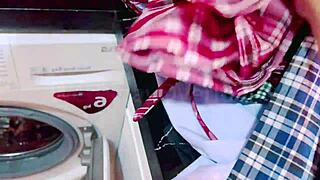 Pov Wetpinay in School Uniform Washes After Filming Porn