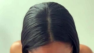 Amateur couple Nysdel in POV deepthroat session with stepdad's huge BBC, featuring face fucking and cock sucking. Intense ass play included.