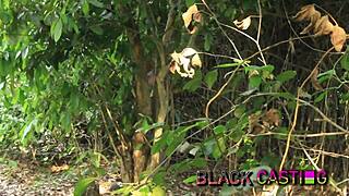 Odpeljal sem jo v grmovje pojebat za poplačilo dolga - sosedova črna punca domači doggy v ozko rit zunaj