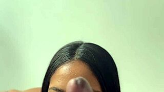 Amateur couple Nysdel in POV deepthroat session with stepdad's huge BBC, featuring face fucking and cock sucking. Intense ass play included.