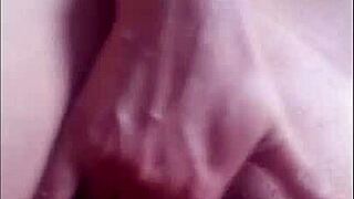 Blonde babe Kay Lovely, wearing glasses, gives slutty pussy love to a monster cock with deepthroat.