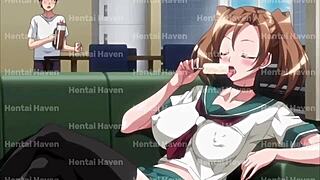 Stepsister stretches for monster cock in doggystyle