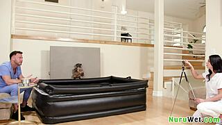 Seth Gamble and Gal Ritchie - Busty Teen Brunette Delivers Wet Nuru Massage.