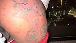 stepbro fucks atl ebony big ass against glass, dirty talk