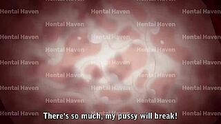 Stepsister stretches for monster cock in doggystyle