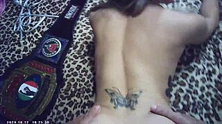 Blonde Azn with glasses hooks up with Maxxx Loadz backstage