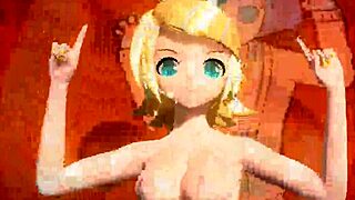 Kagamine Rin in Alien Project Diva Nude Mod Bunny Costume Teasing Ass and Pussy