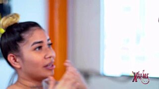 ballerina with big tits gets fucked in wet pussy quickie. just a casual backstage romp.