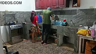 Perverted neighbor strips and shakes huge ass in uniform