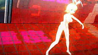 Kagamine Rin in Alien Project Diva Nude Mod Bunny Costume Teasing Ass and Pussy