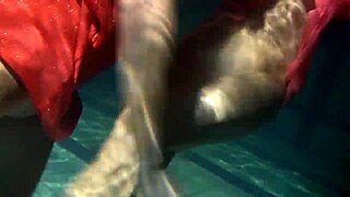 Lilia and Natalia bathing underwater