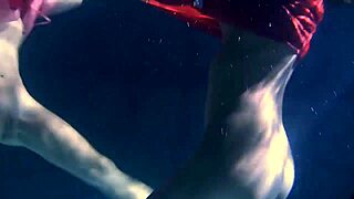 Lilia and Natalia bathing underwater