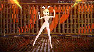 Kagamine Rin in Alien Project Diva Nude Mod Bunny Costume Teasing Ass and Pussy