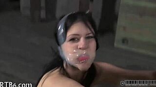 Pornstar indulging in sadomasochism, feeling every intense sensation.