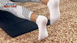 oh man, double penetration in tight pussy of athletic girl after workout... cum in mouth, so intense!!