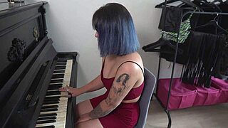Submissive Girl Gets Wet Piano Lesson!