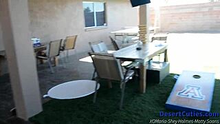 Shey Holmes and Two College Girls Strip Naked for Outdoor Cornhole!