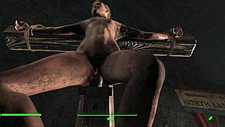 Intense BDSM Action in Fallout 4 Gode Cross with Rough Bondage and Domination.