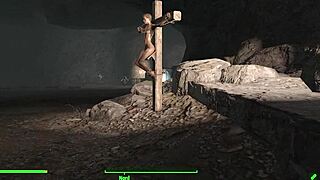 Intense BDSM Action in Fallout 4 Gode Cross with Rough Bondage and Domination.